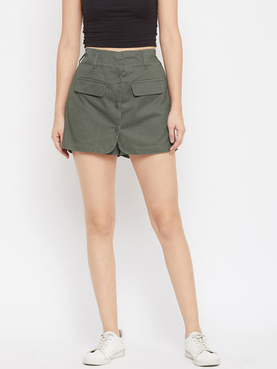 Olive Comfort Fit Skort - Women Skirts