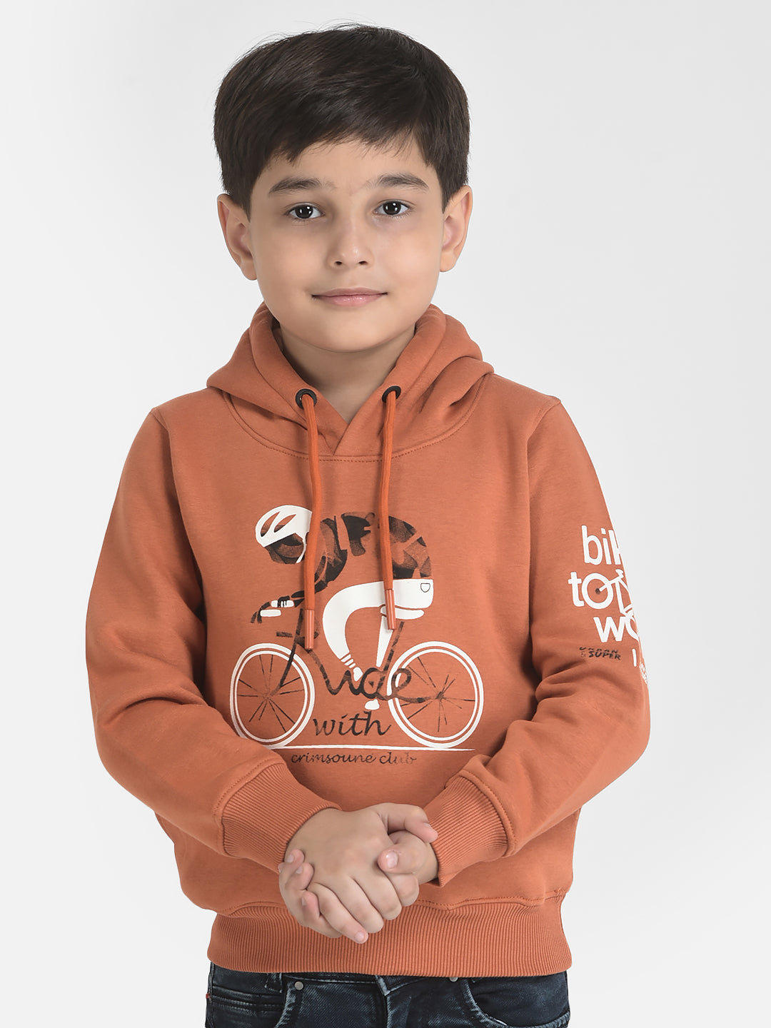 Orange Graphic Sweatshirt-Boys Sweatshirts-Crimsoune Club