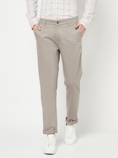 Grey Casual Trousers - Men Trousers