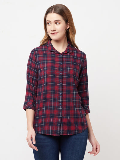 Red Checked Shirt - Women Shirts