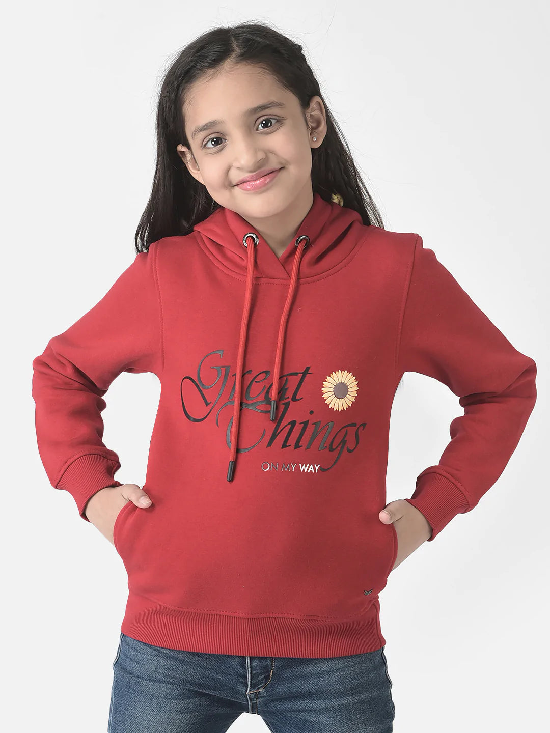  Red Typographic Hoodie