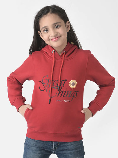  Red Typographic Hoodie