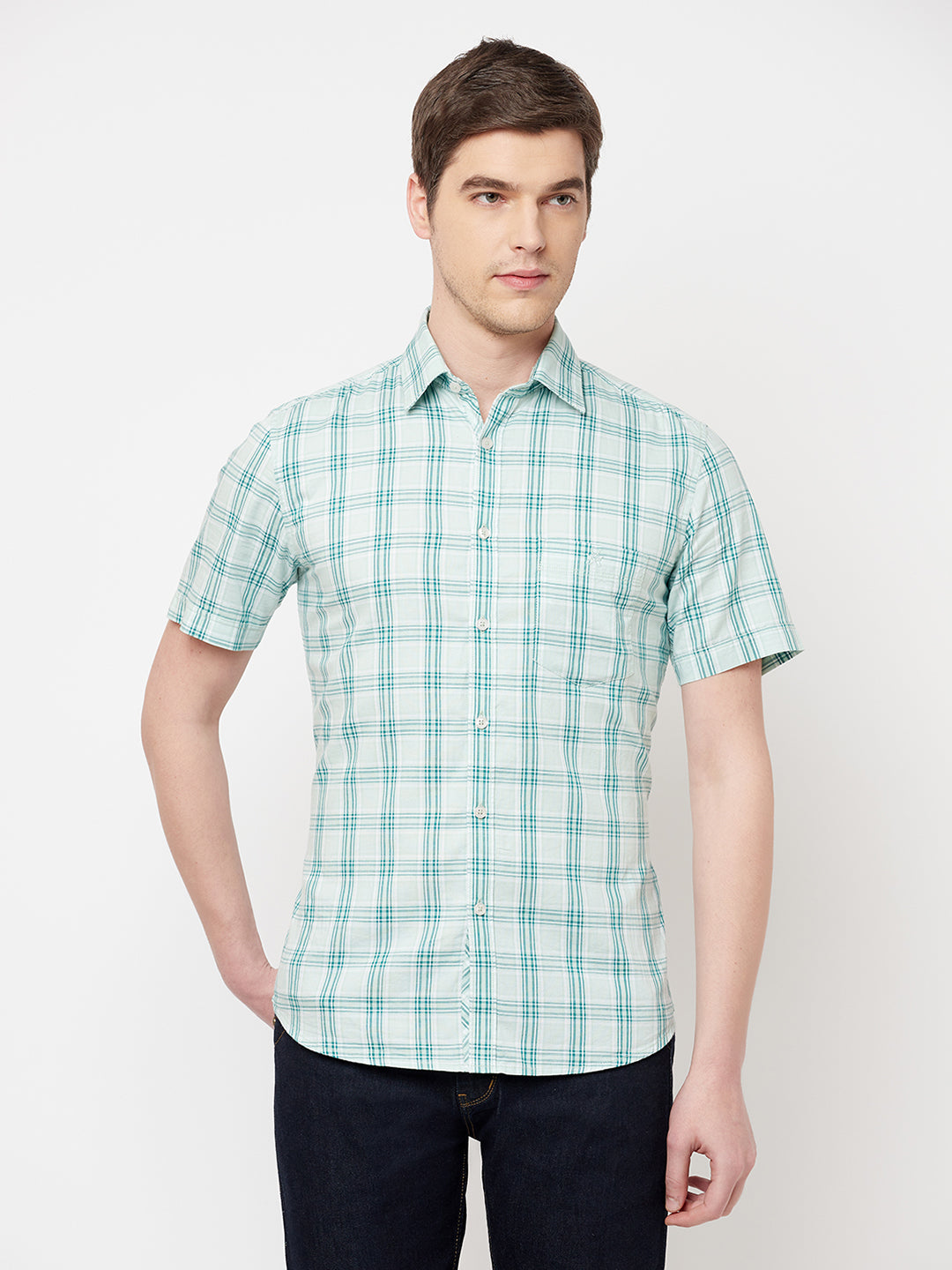 Green Checked Casual Shirt - Men Shirts