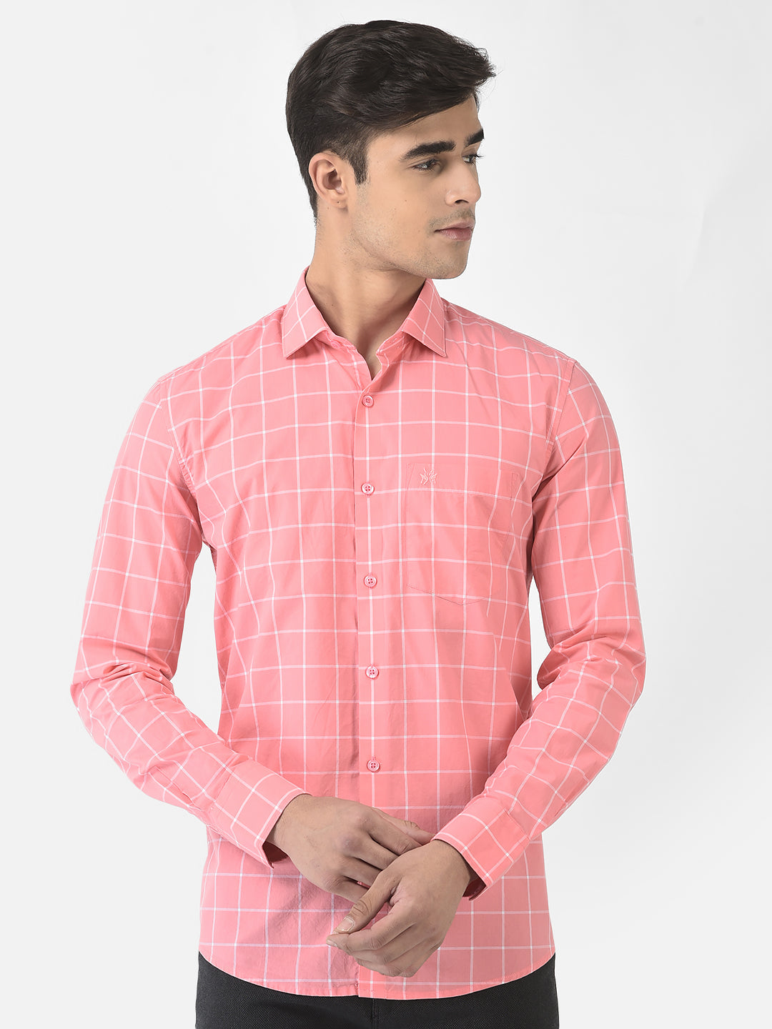  Pink Graph Check Shirt