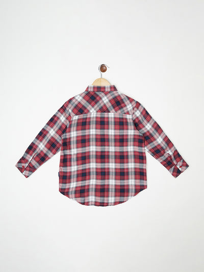 Red Checked Casual Shirt - Girls Shirts