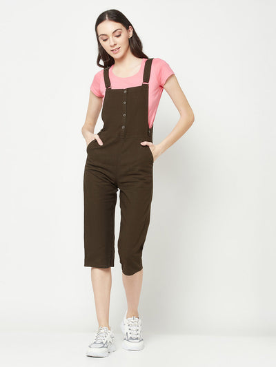  Olive Capri Dungarees