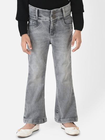 Grey Denims in Boot-Cut Style 