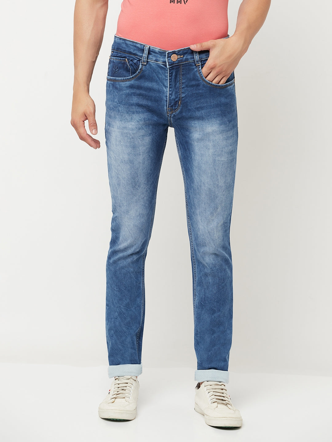 Blue Heavy Fade Jeans - Men Jeans