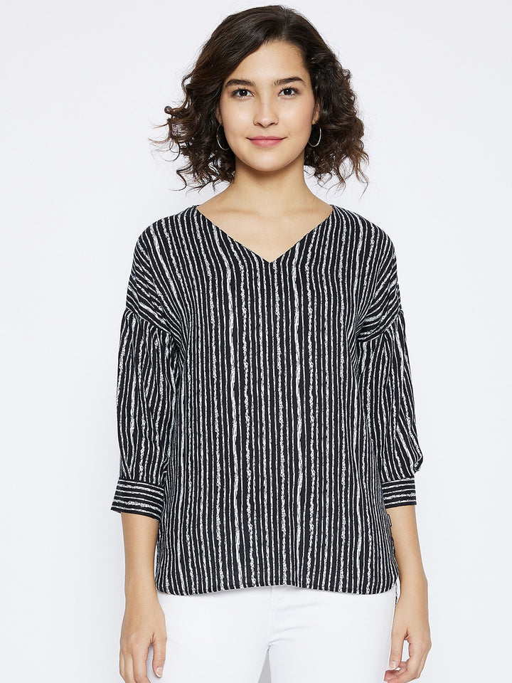 Black Striped Top - Women Tops