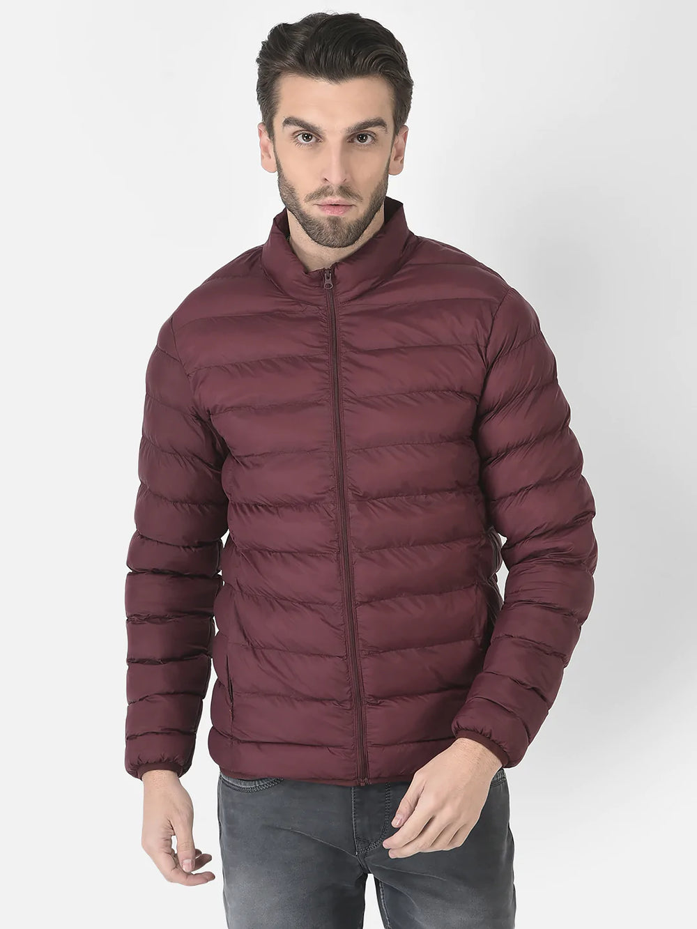  Puffer Jacket in Wine Color