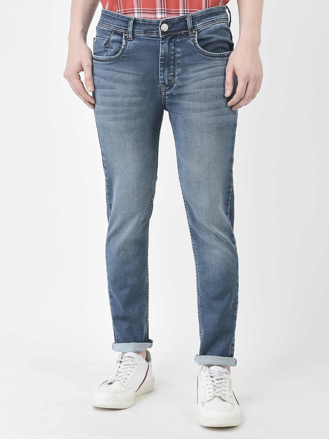  Skinny Blue Heavy-Wash Jeans