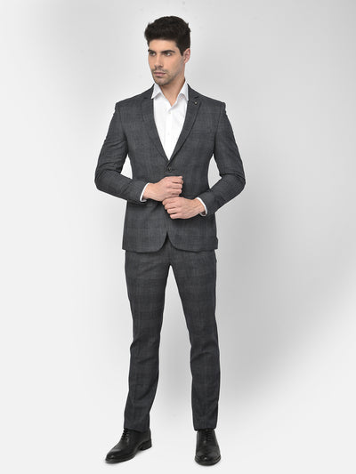 Grey Checked Suit - Men Suits