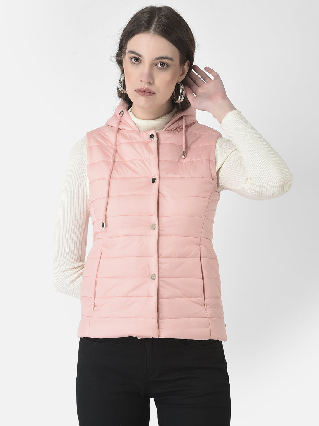  Polished Pink Hooded Gilet