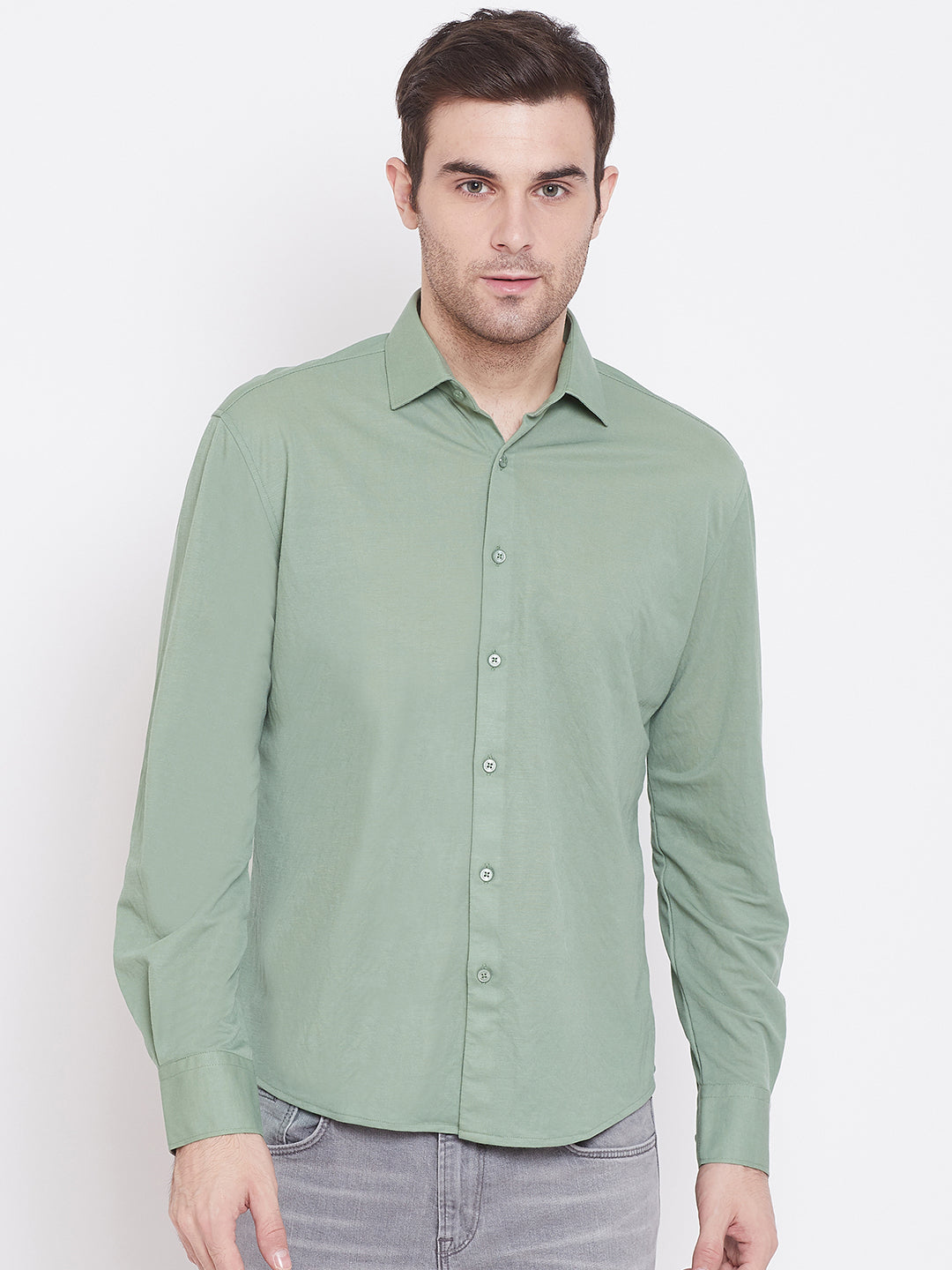 Green Slim Fit shirt - Men Shirts