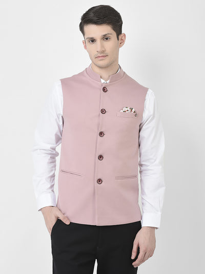 Dusty Pink Waist-Coat-Men Waistcoat-Crimsoune Club