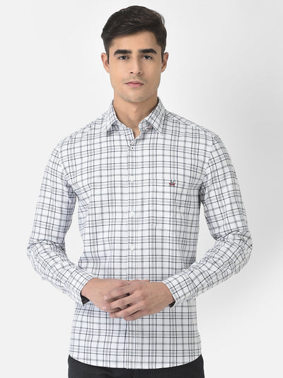  White Shirt in Tartan Checks