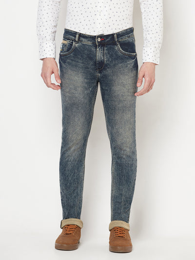Blue Heavy Fade Jeans - Men Jeans