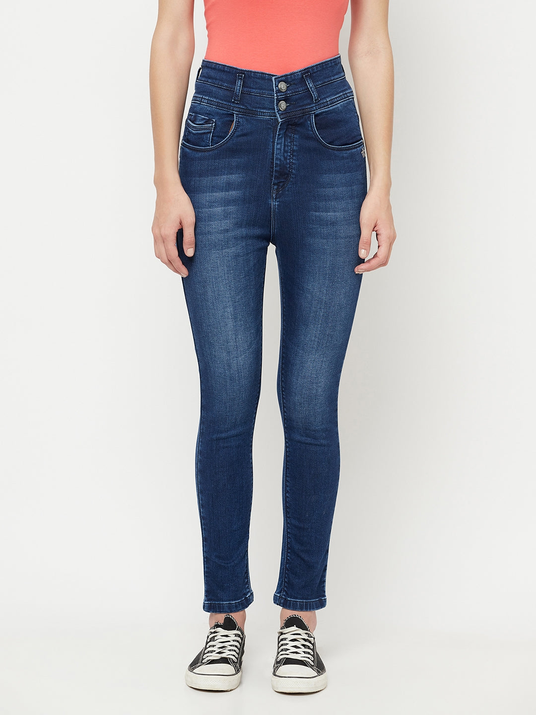 Blue Light Fade High Waist Jeans - Women Jeans