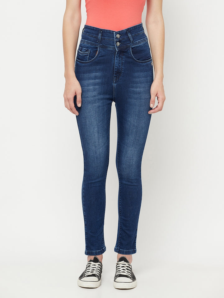 Blue Light Fade High Waist Jeans - Women Jeans