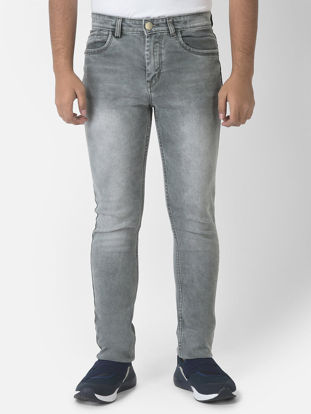  Light Grey Slim-Fit Jeans