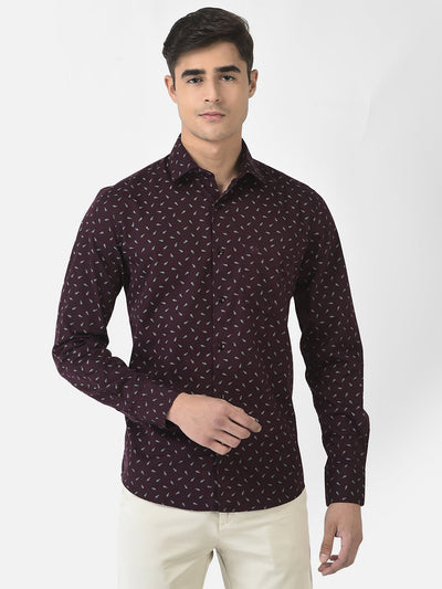  Maroon Shirt in Floral Print