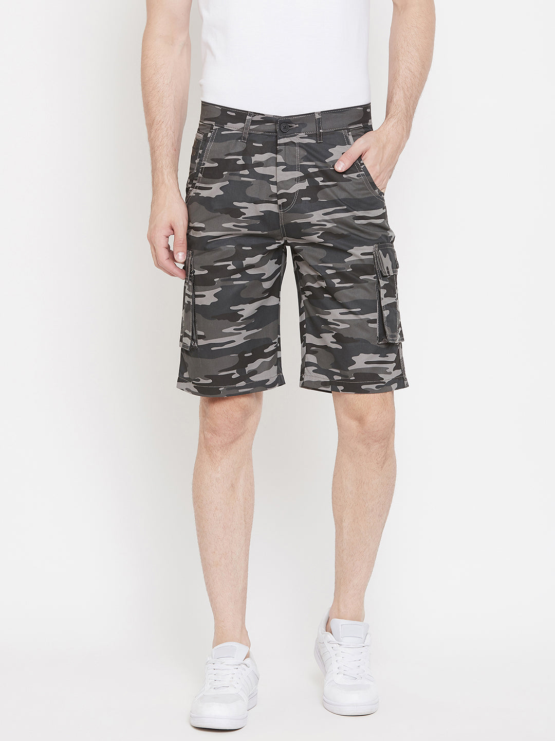 Grey Printed shorts - Men Shorts