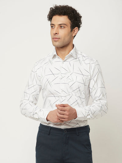   White Shirt in Abstract Print 