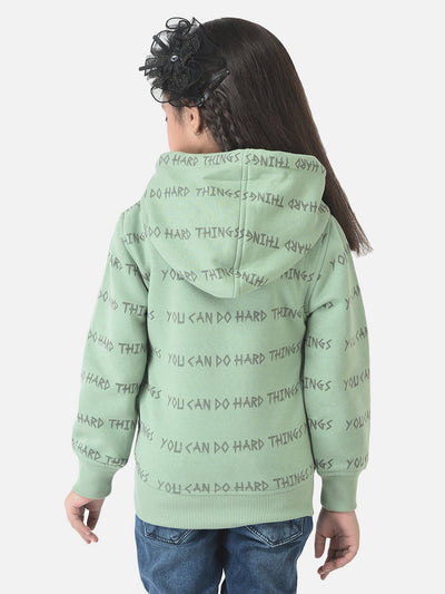  Green Sweatshirt with Graphic Detailing 