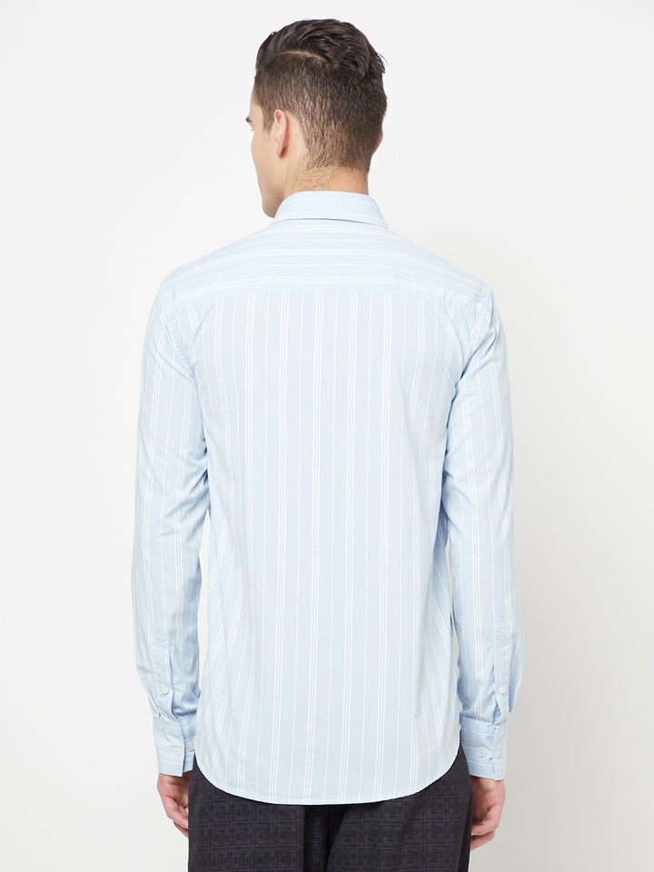 Blue Striped Shirt - Men Shirts