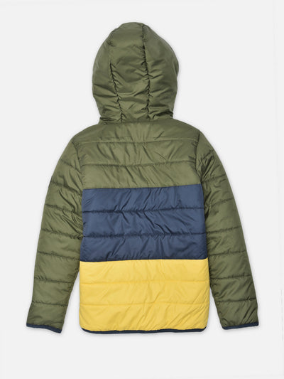 Multi Colourblocked Hooded Jacket - Boys Jacket