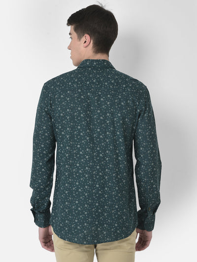  Green Floral Print Shirt 