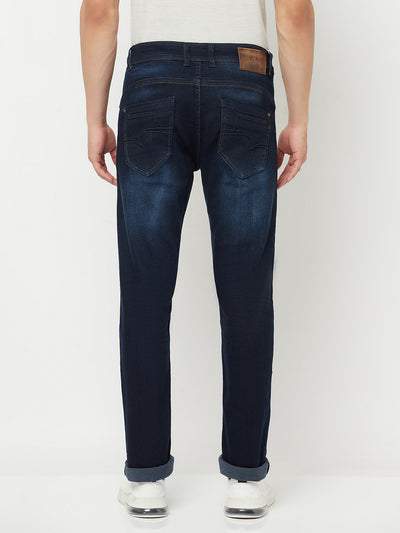 Navy Blue Light Fade Jeans - Men Jeans