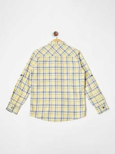 Yellow Checked Casual Shirt - Boys Shirts