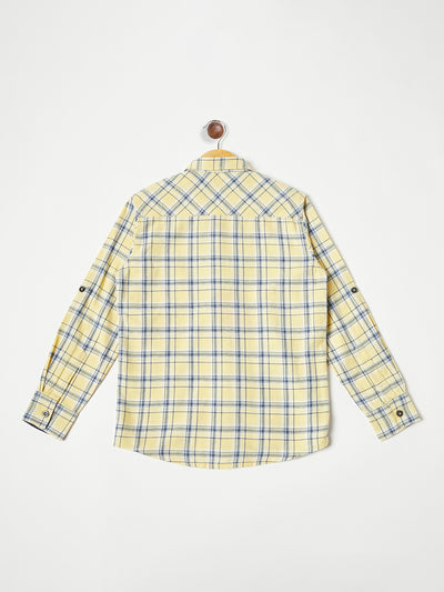 Yellow Checked Casual Shirt - Boys Shirts