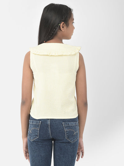 Yellow Striped Sleeveless Shirt