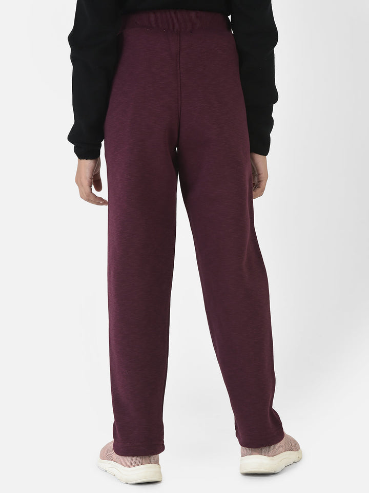 Purple Track Pants with Typographic Detailing 