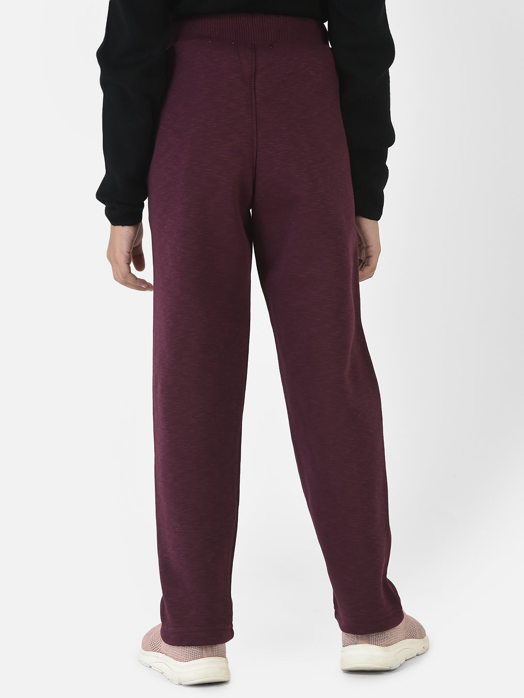 Purple Track Pants with Typographic Detailing 