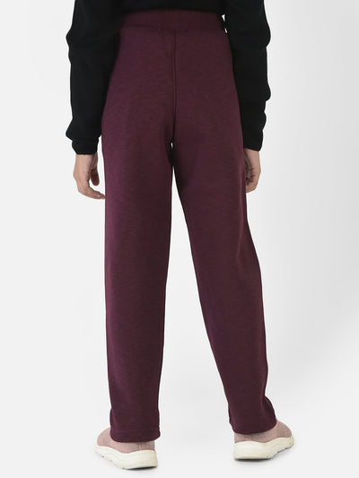 Purple Track Pants with Typographic Detailing 