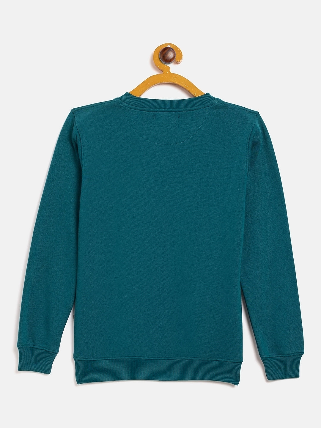 Blue Printed Round Neck Sweatshirt - Girls Sweatshirts