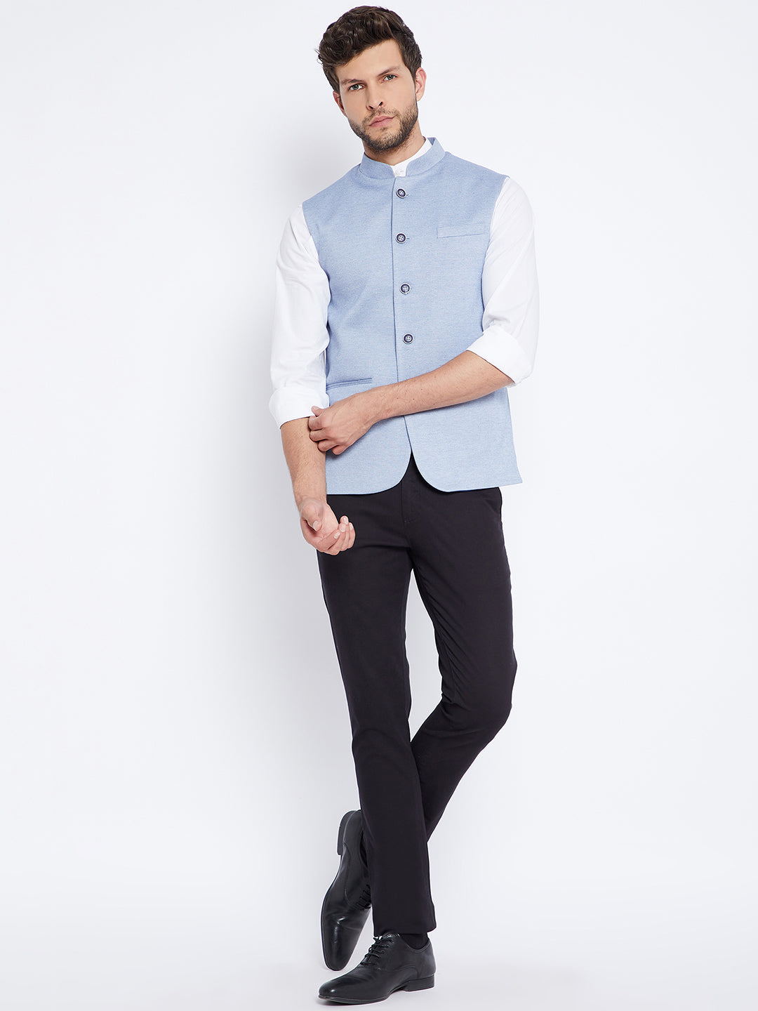 Light Blue Waistcoat - Men Waist Coat