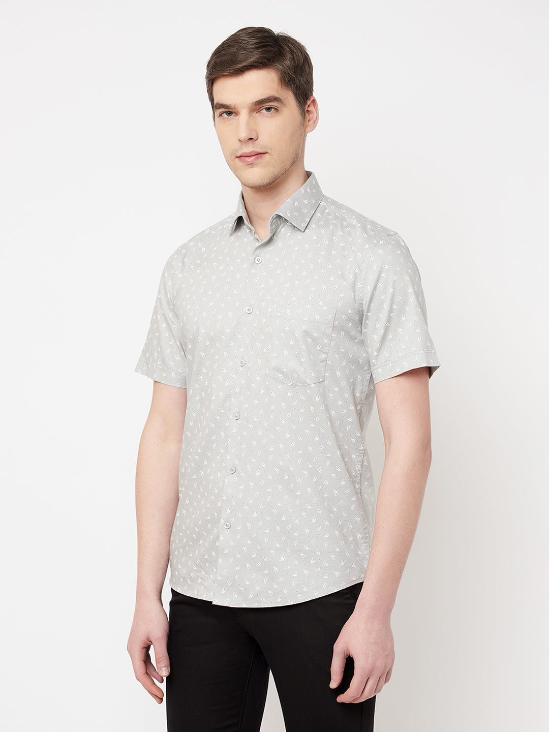 Grey Floral Shirt - Men Shirts