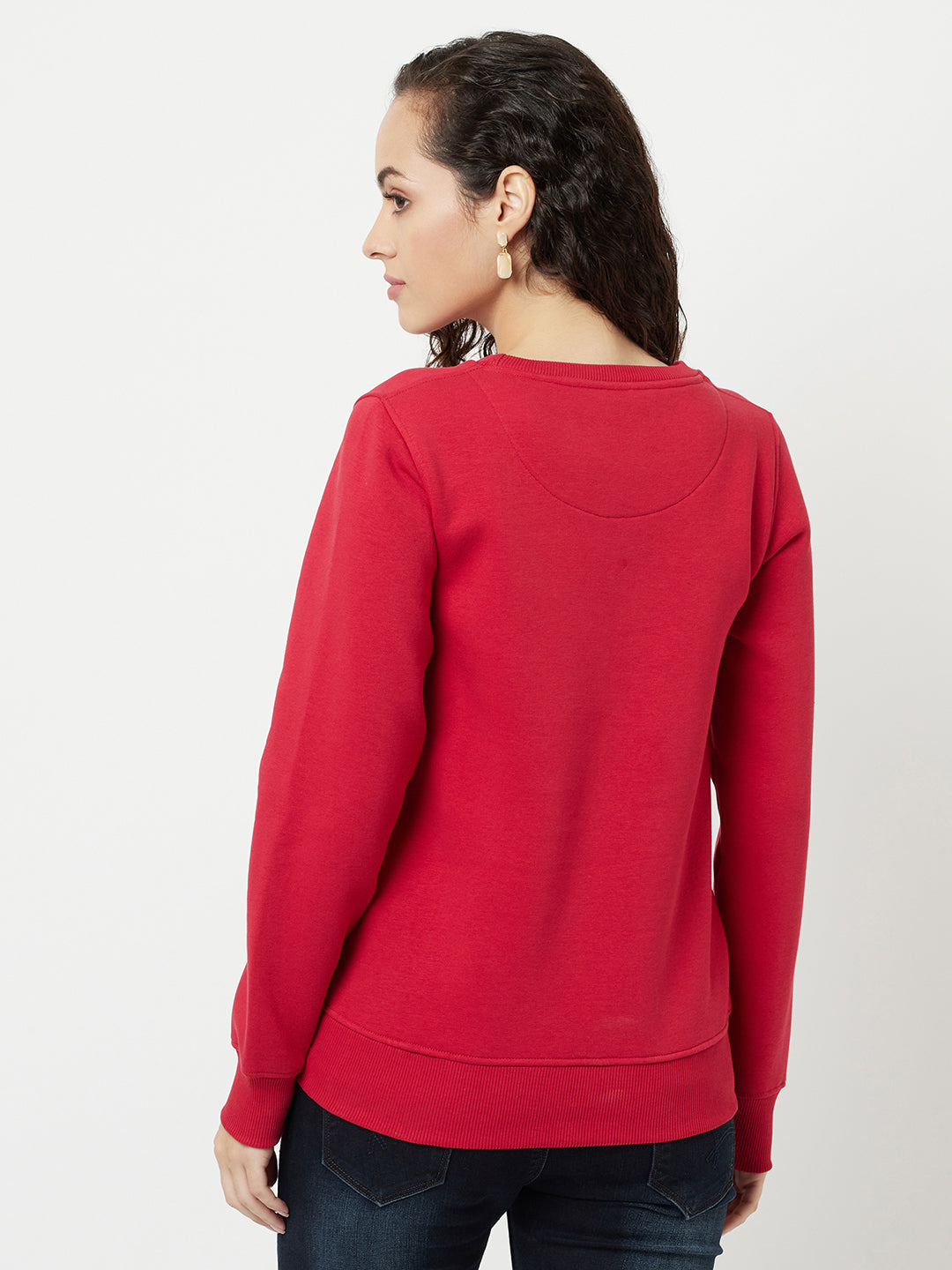 Red Sweatshirt-Women Sweatshirts-Crimsoune Club