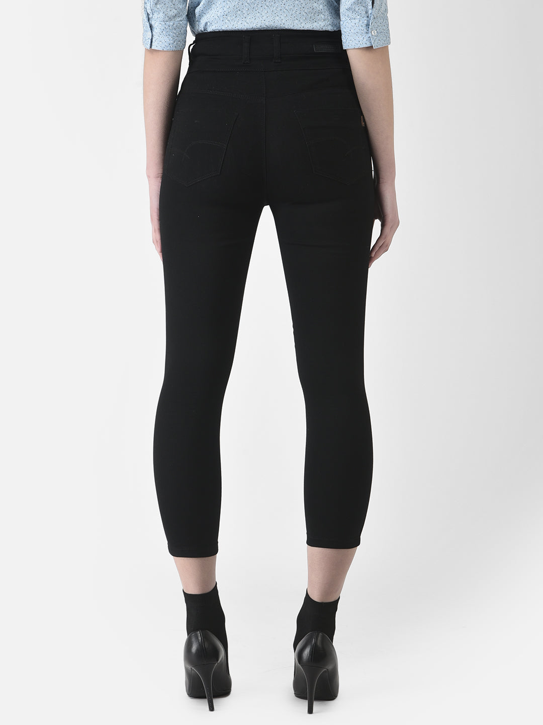  Black Slim-Fit Midi Jeans