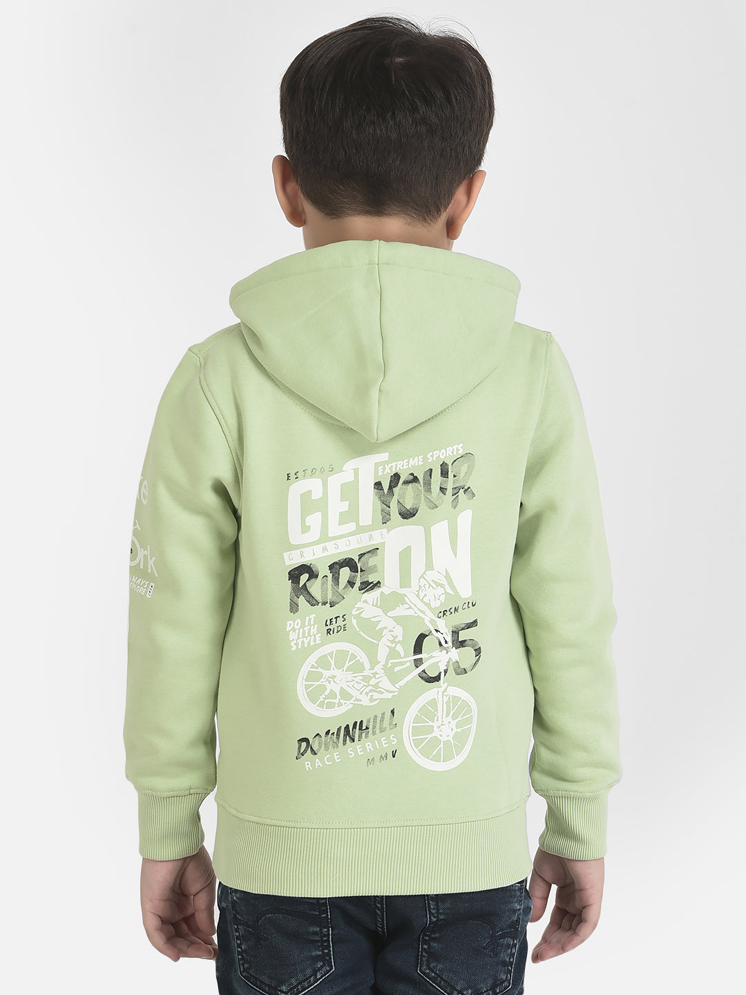 Green Graphic Sweatshirt-Boys Sweatshirts-Crimsoune Club