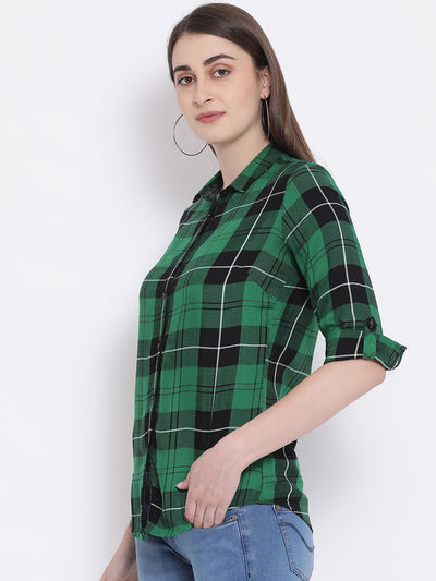 Checked Button up Shirt - Women Shirts