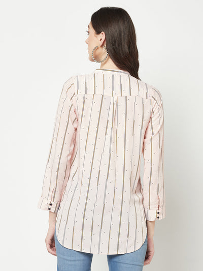  Pink Printed Top With Side Slits