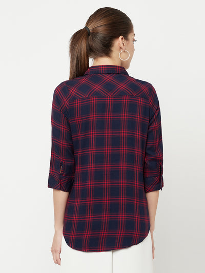 Red Checked Shirt - Women Shirts