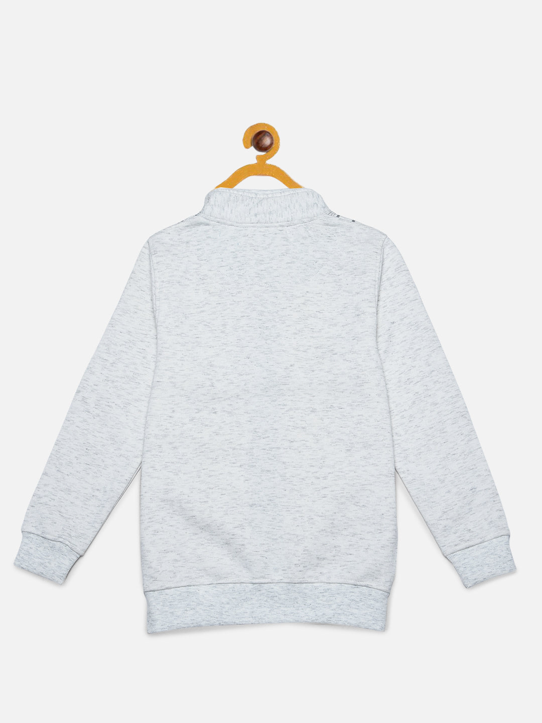  White Stripe-Checked Varsity Sweatshirt 