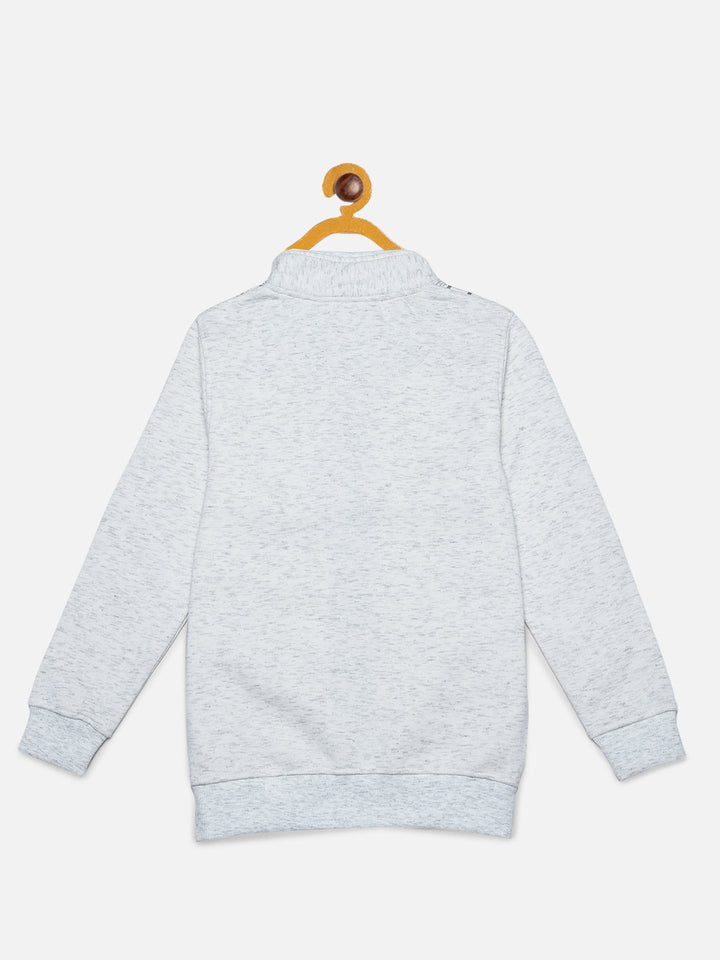  White Stripe-Checked Varsity Sweatshirt 