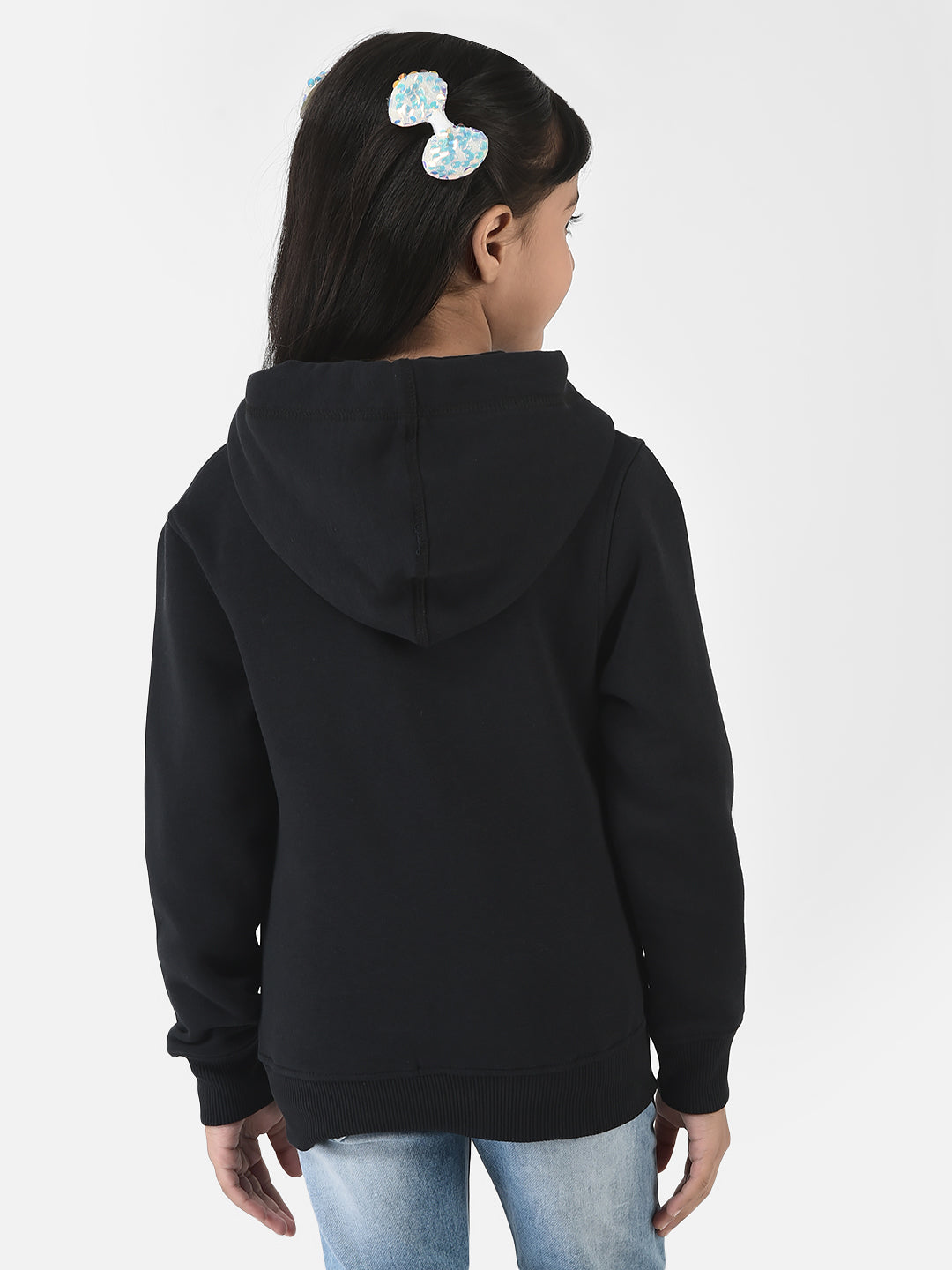 Navy Blue Sweatshirt with Zip Enclosure 